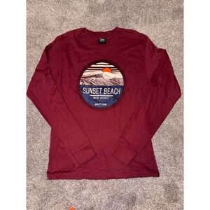 Sunset Beach - NJ Red Long Sleeve Shirt